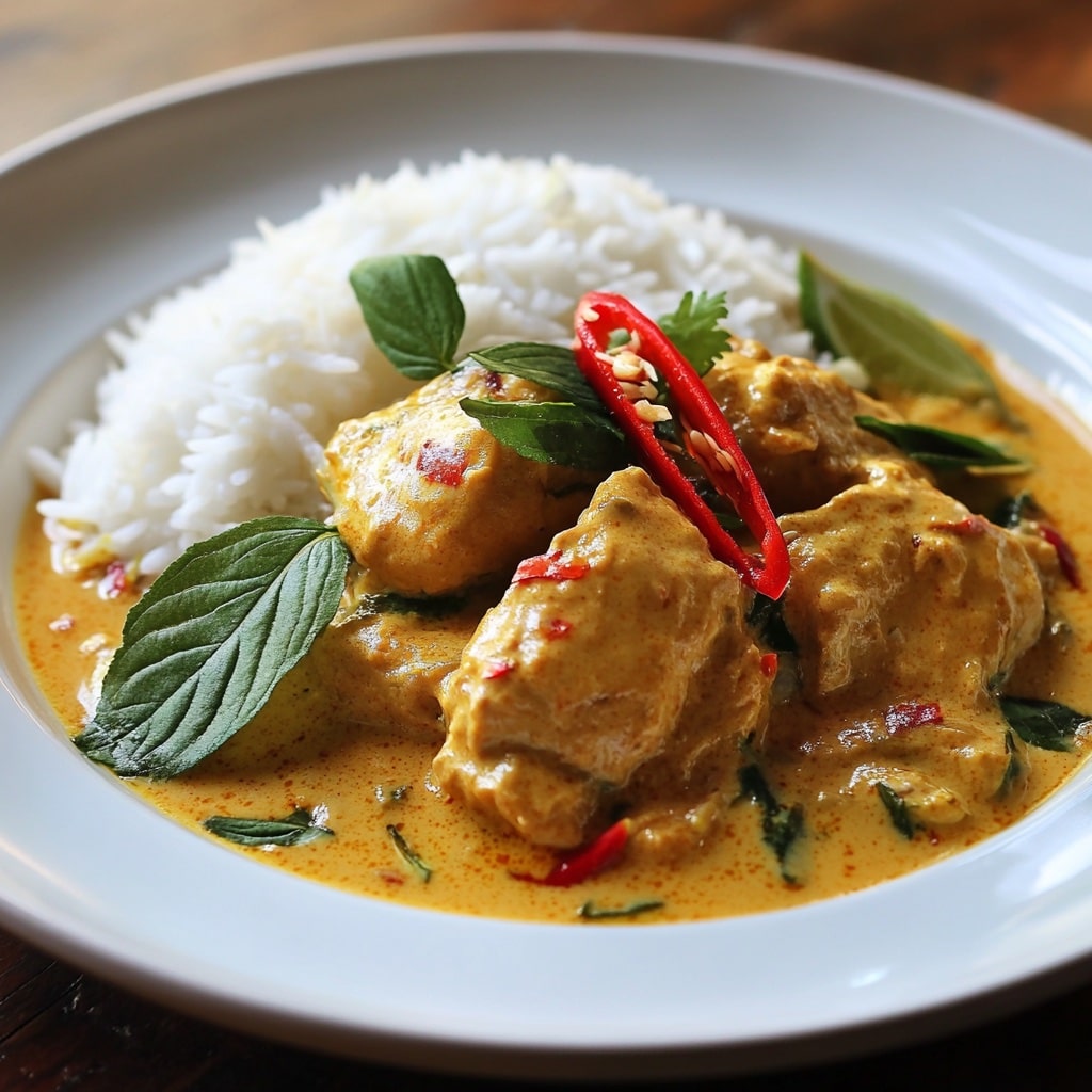 Amok curry recipe card design