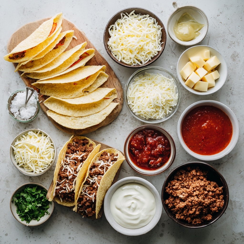 Pizza Tacos Recipe: A Fun Twist You’ll Crave Again and Again 7 pizza tacos recipe ingredients flat lay