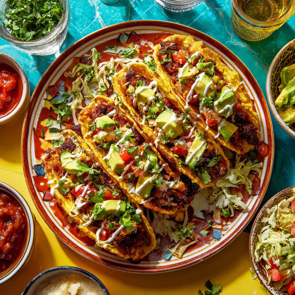 pizza tacos recipe card and tacos
