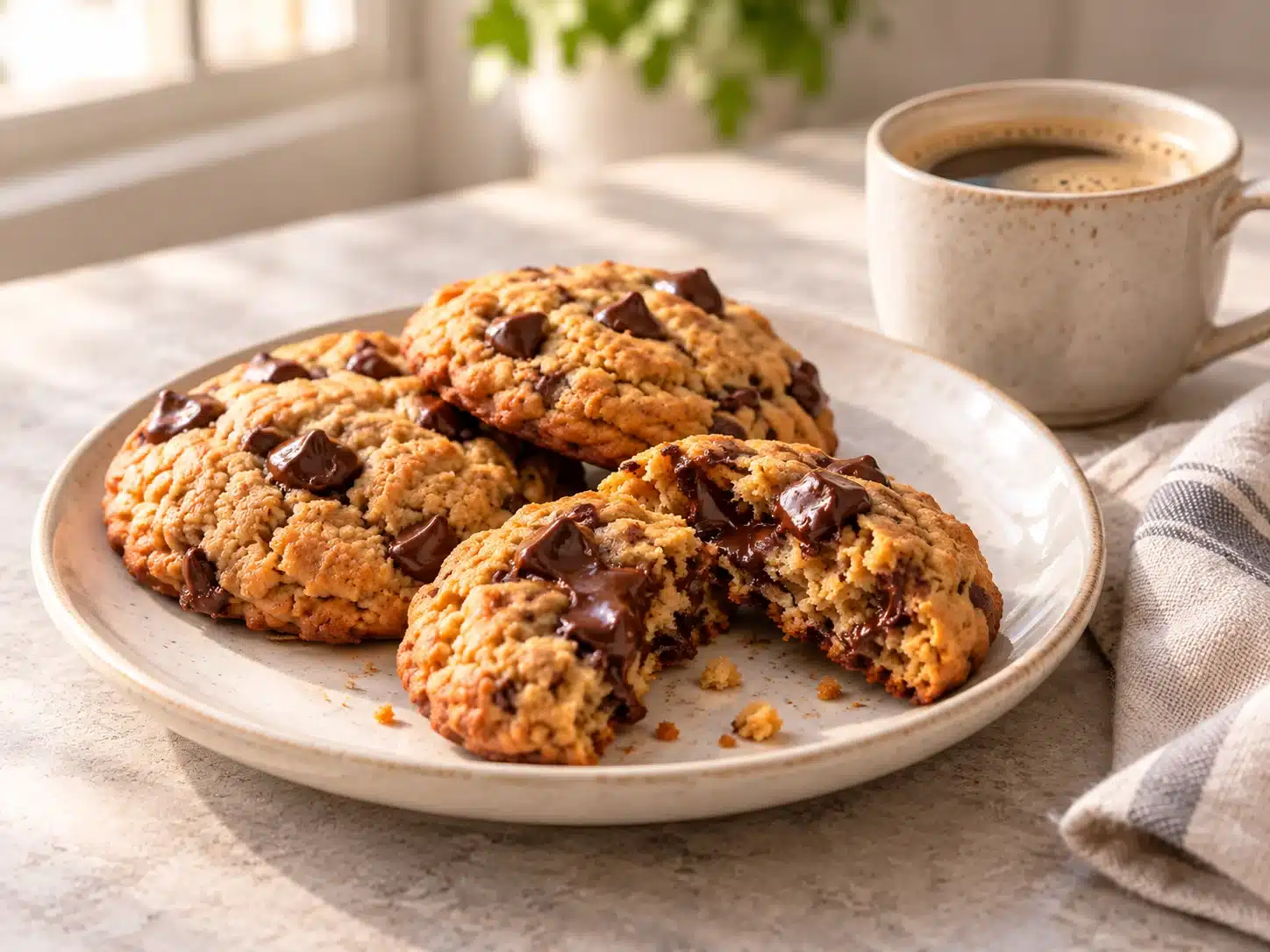 Warm Chickpea Cookies served with coffee